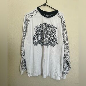 South Pole Graphic Long Sleeve Tee XL Black White Streetwear Y2K
